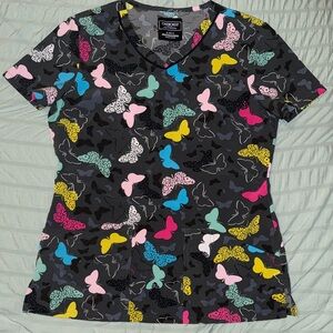 Cherokee Multicolor Butterfly Print Top